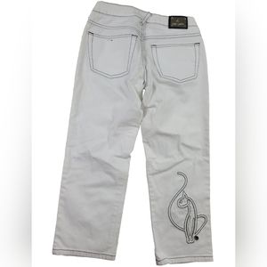 Baby Phat Jeans Size 1 Vintage Y2K Mid Rise Capri White Skinny Juniors kidcore